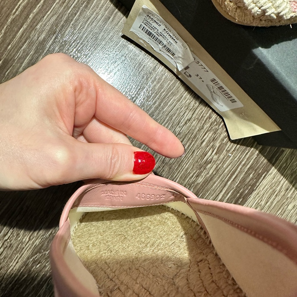 Gucci GG Canvas & Leather Espadrilles Women's Pink EU 37.5 - Picture 9 of 11